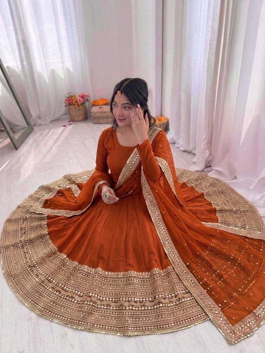 Heavy Roman Silk Fancy Gown