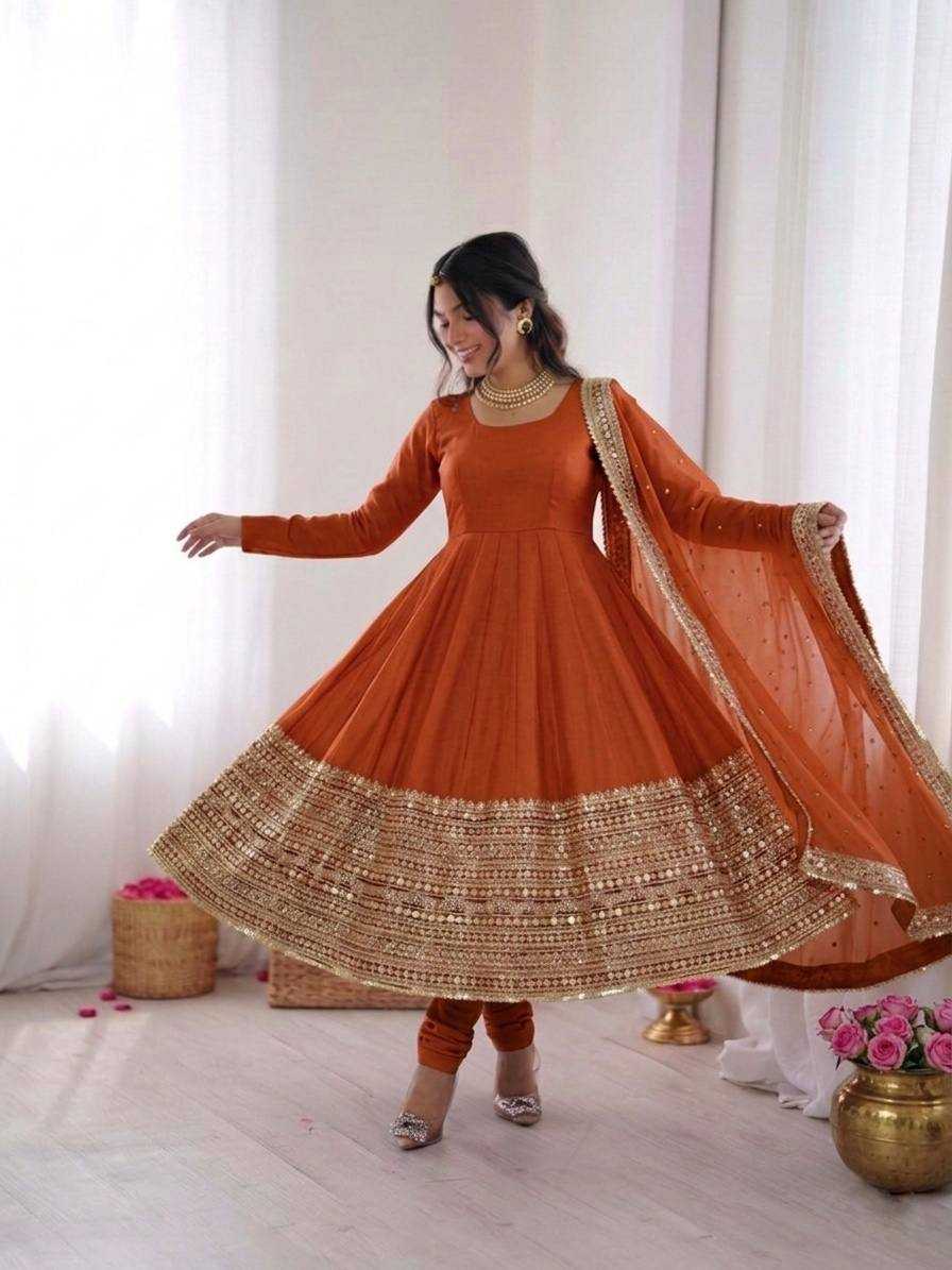 Heavy Roman Silk Fancy Gown
