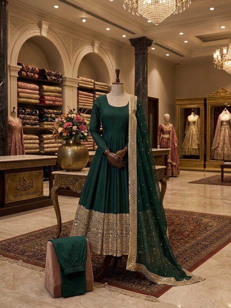 Heavy Roman Silk Fancy Gown