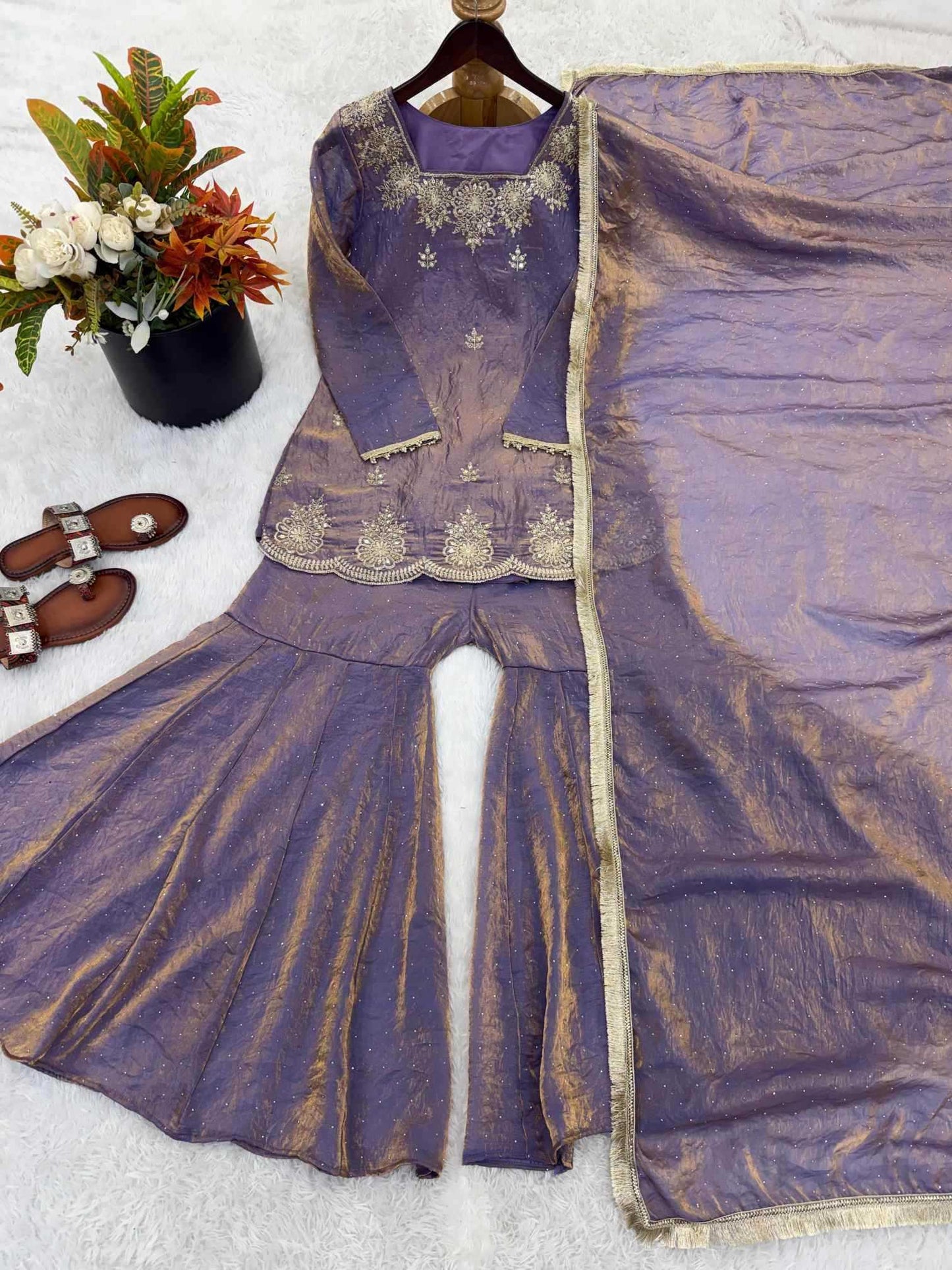 Silk Embroidery Suit