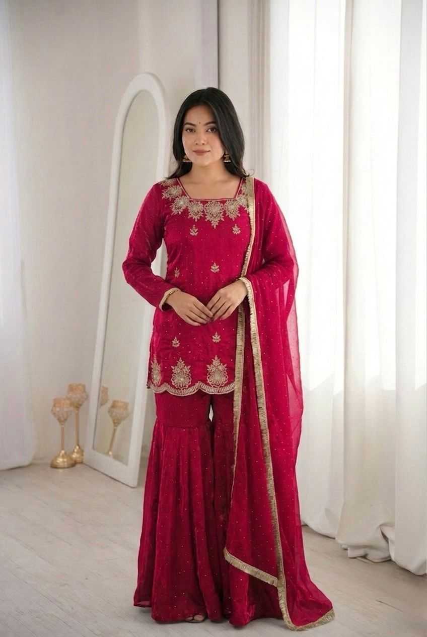 Silk Embroidery Suit