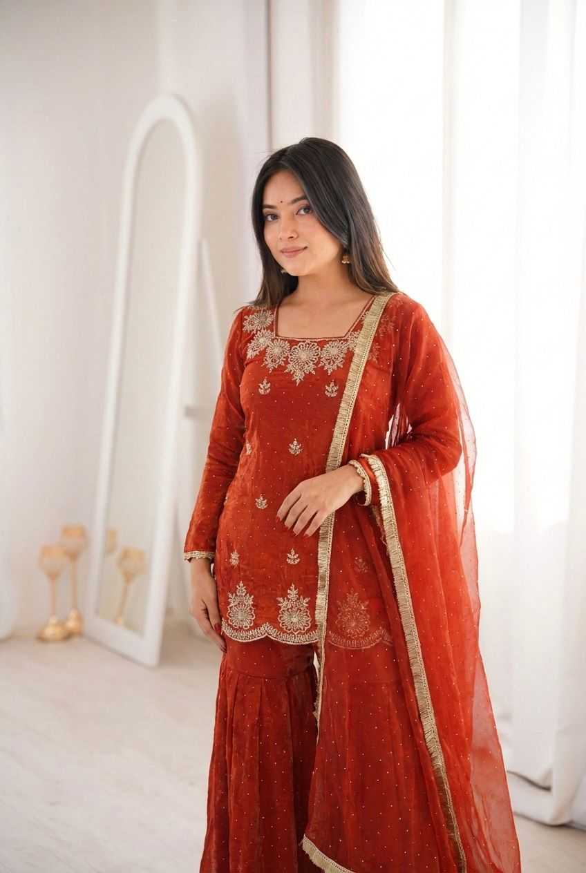 Silk Embroidery Suit