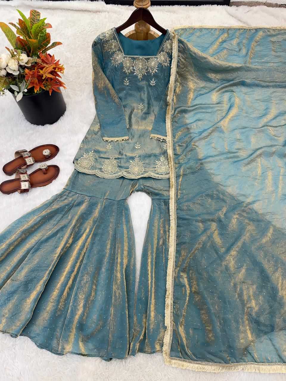 Silk Embroidery Suit