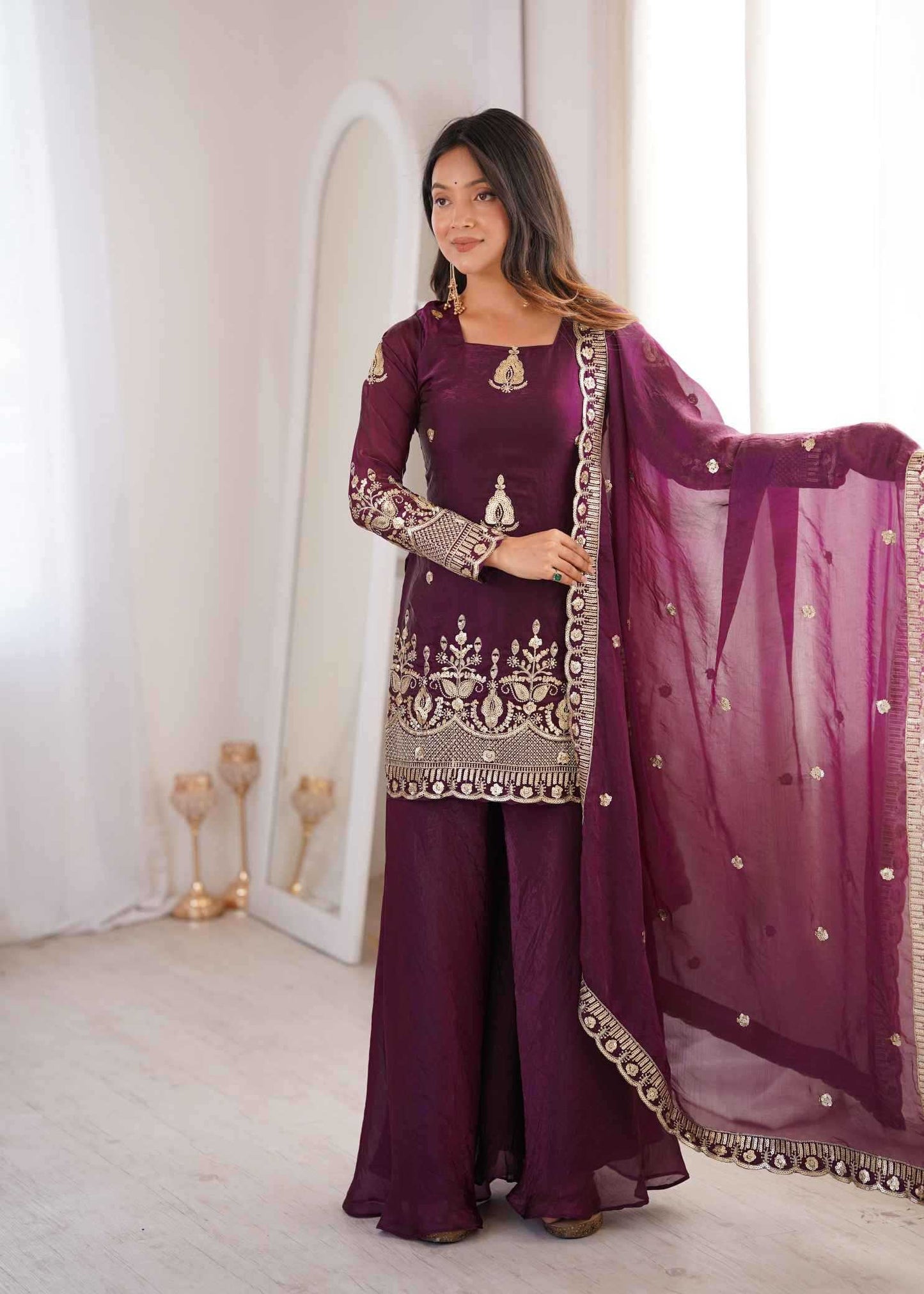 Silk Embroidery Suit
