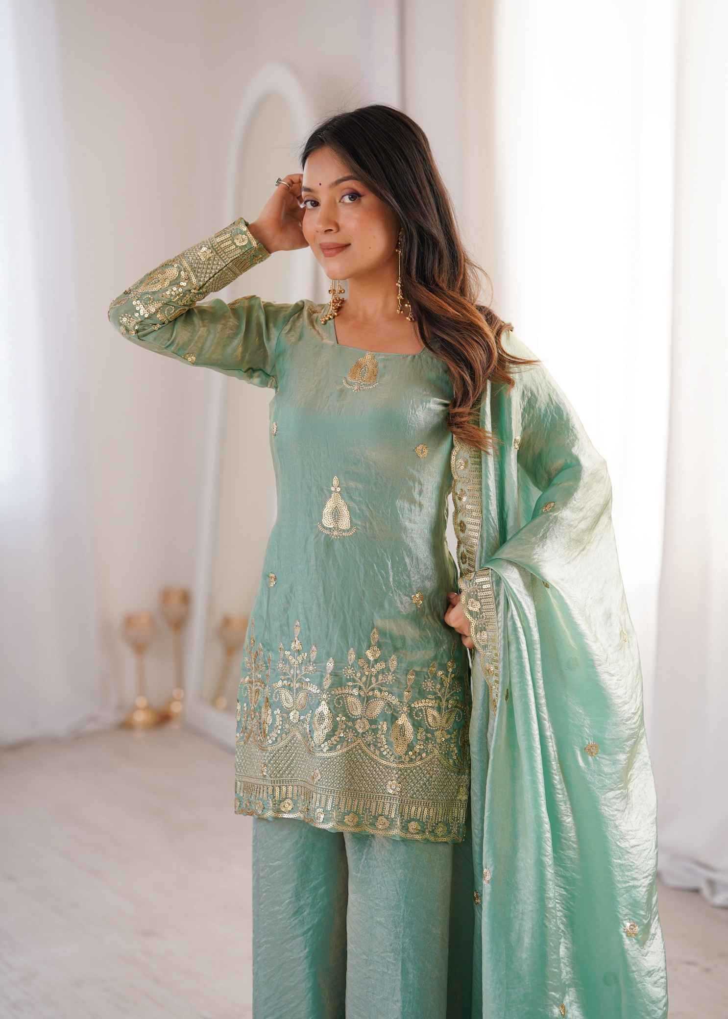 Silk Embroidery Suit