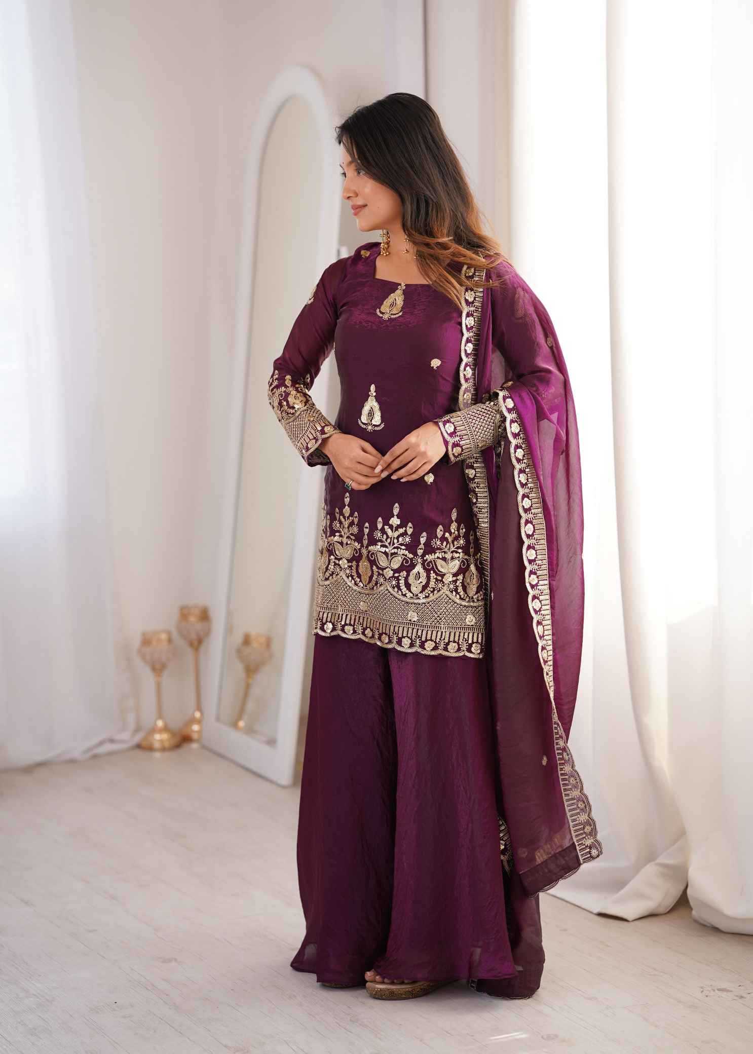 Silk Embroidery Suit