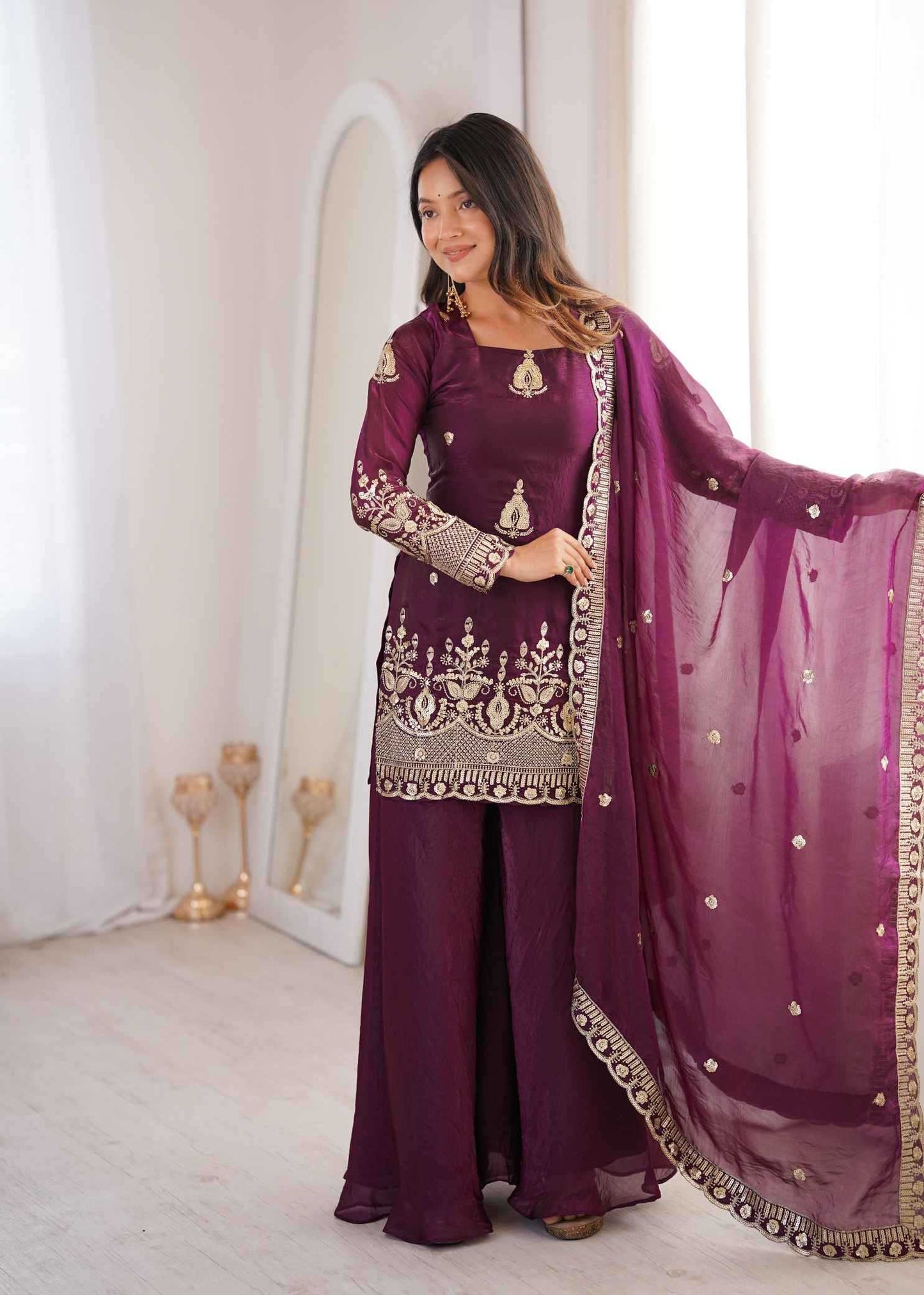 Silk Embroidery Suit