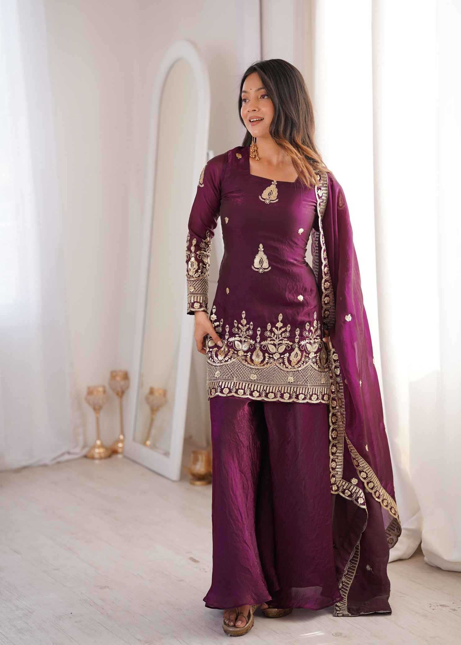 Silk Embroidery Suit