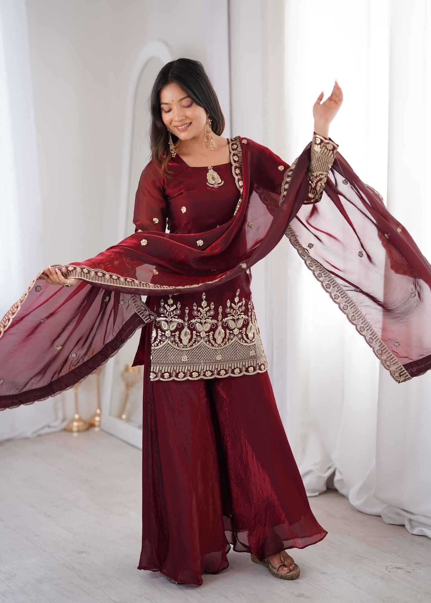 Silk Embroidery Suit