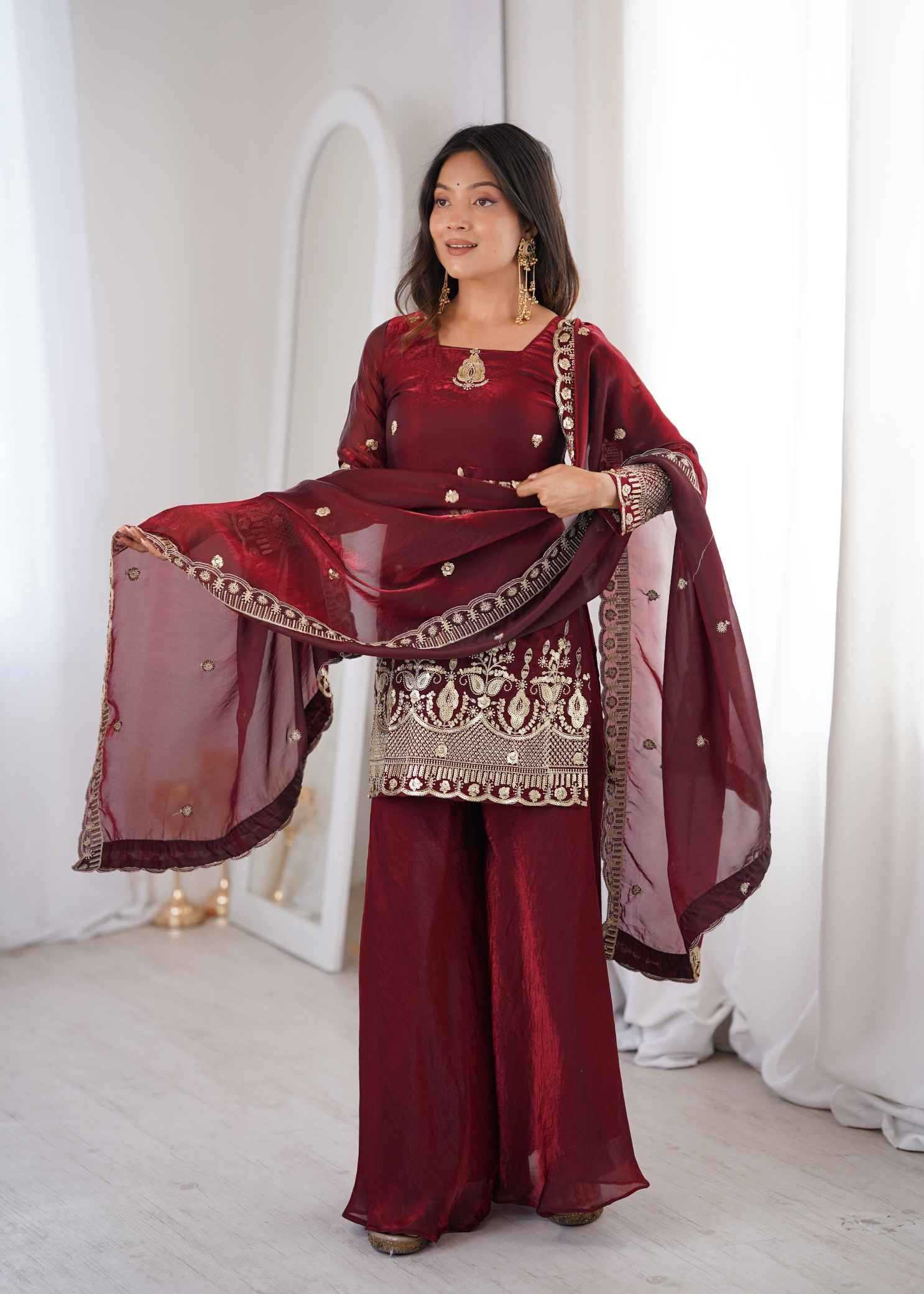 Silk Embroidery Suit