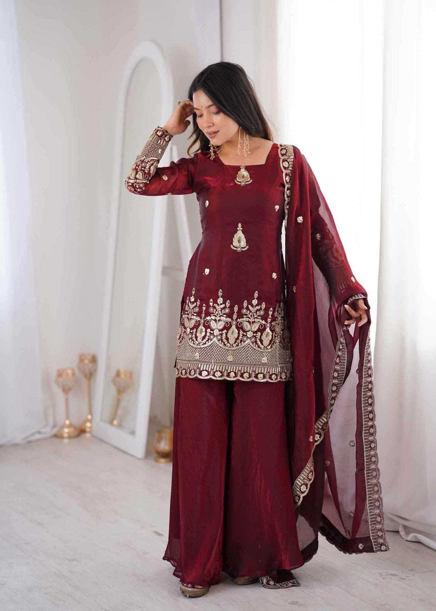 Silk Embroidery Suit