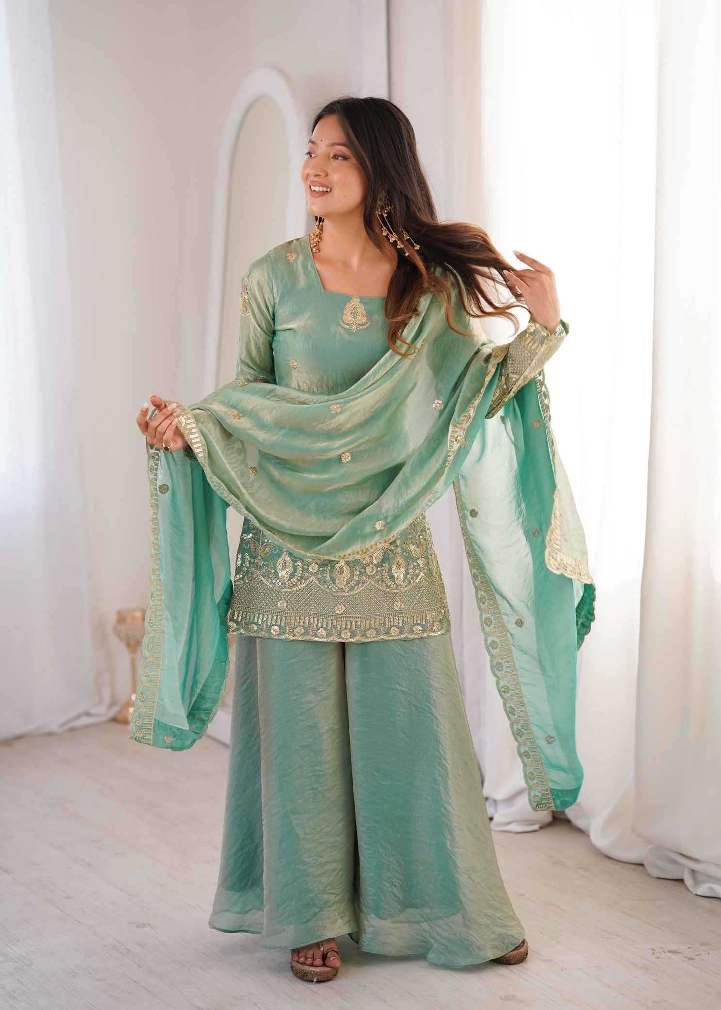 Silk Embroidery Suit