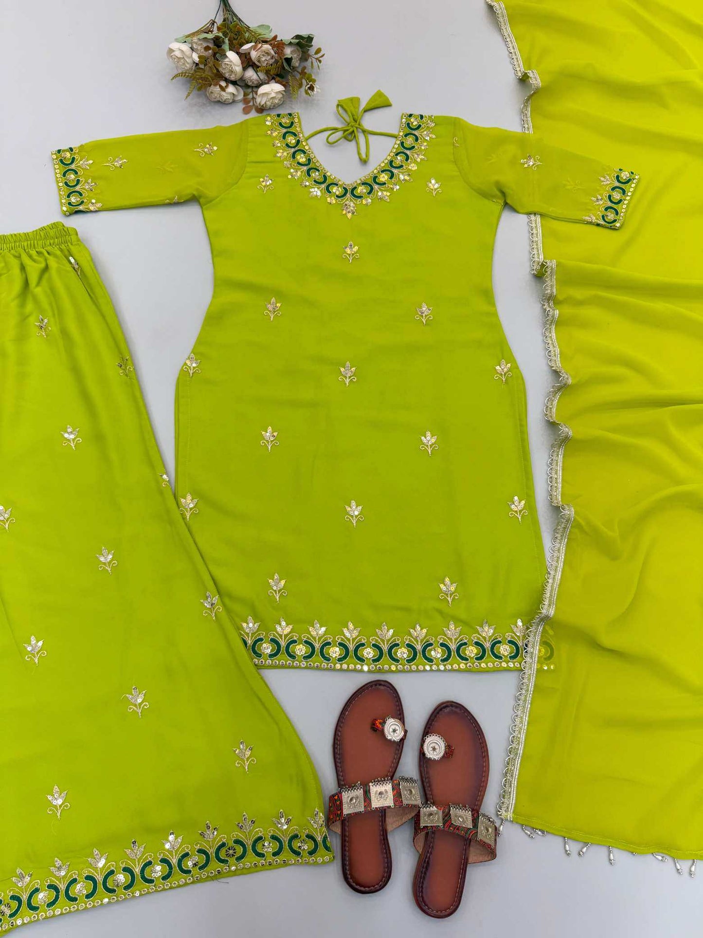 Faux Georgette Sharara Salwar Suit