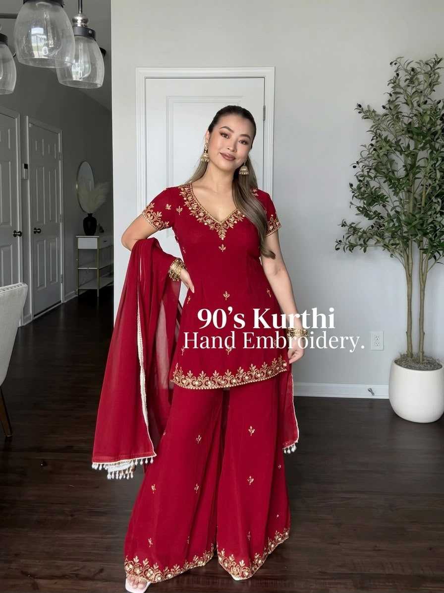 Faux Georgette Sharara Salwar Suit