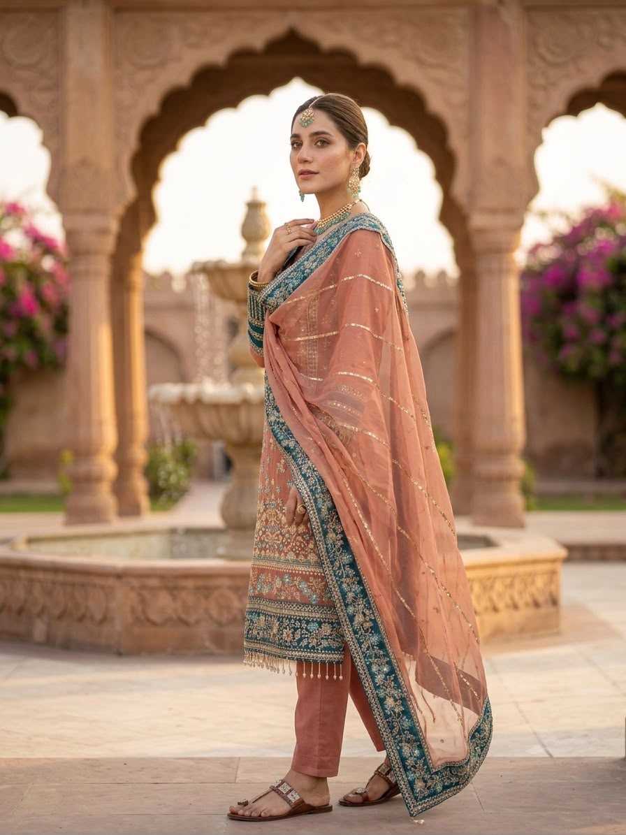 Faux Georgette Embroidery Suit
