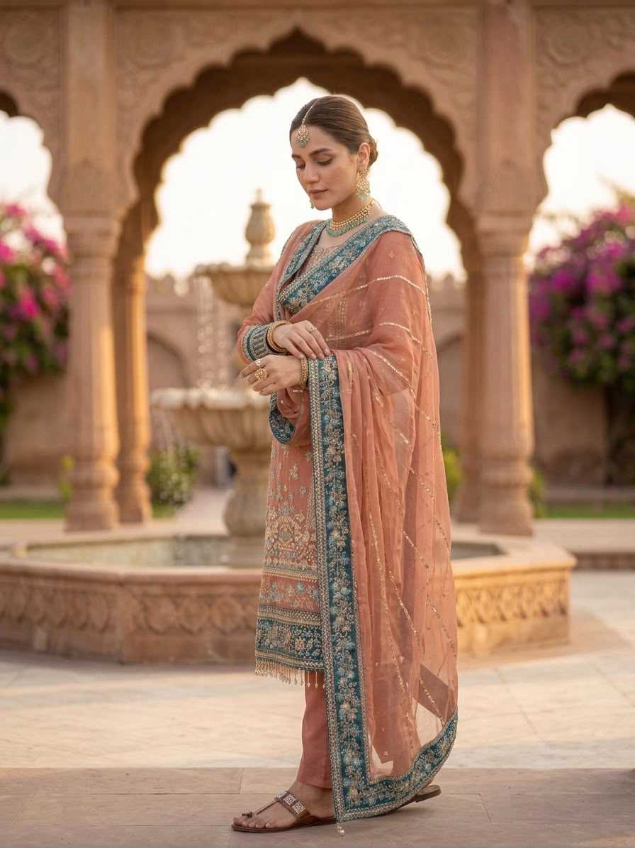 Faux Georgette Embroidery Suit