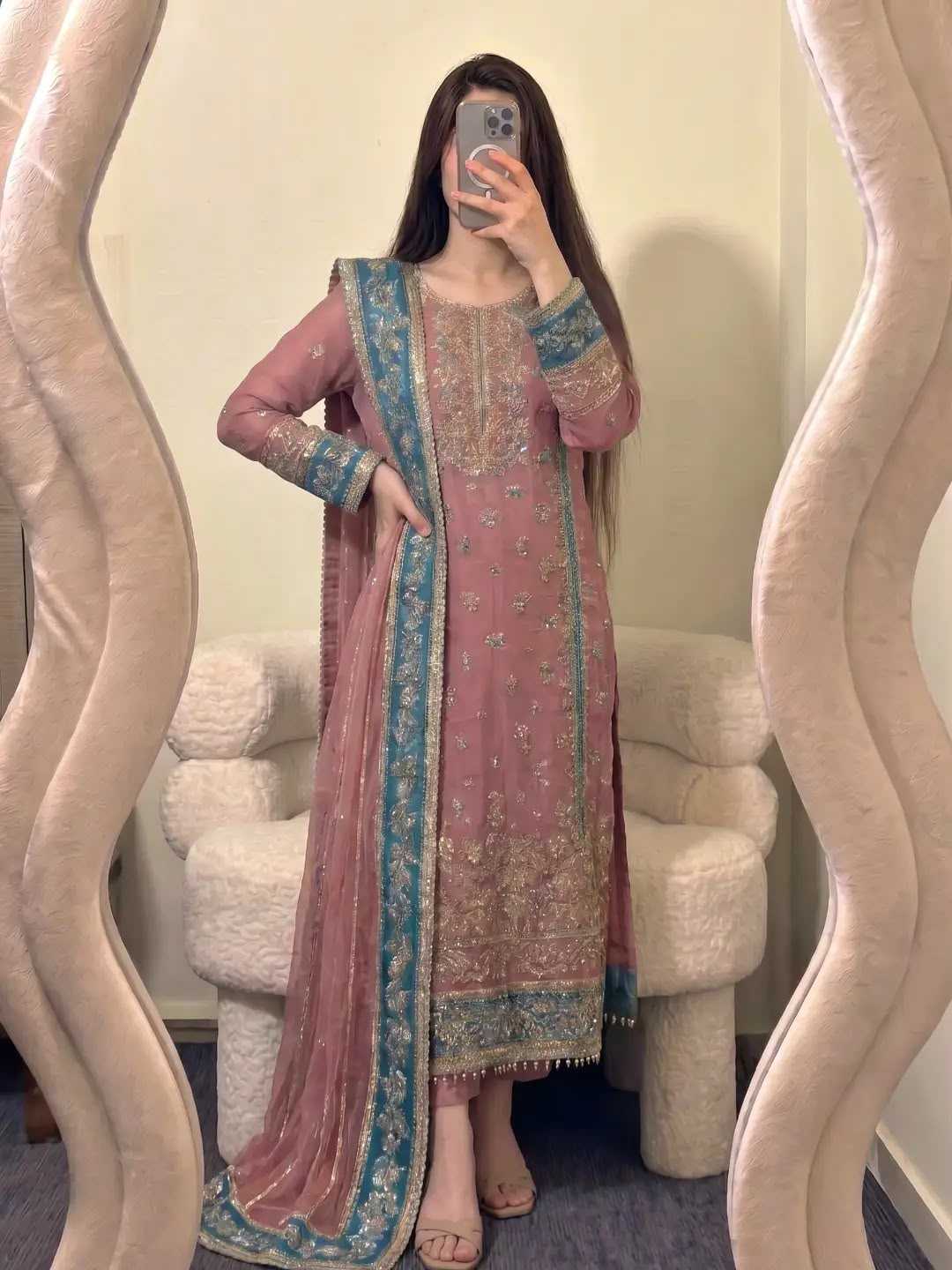 Faux Georgette Embroidery Suit