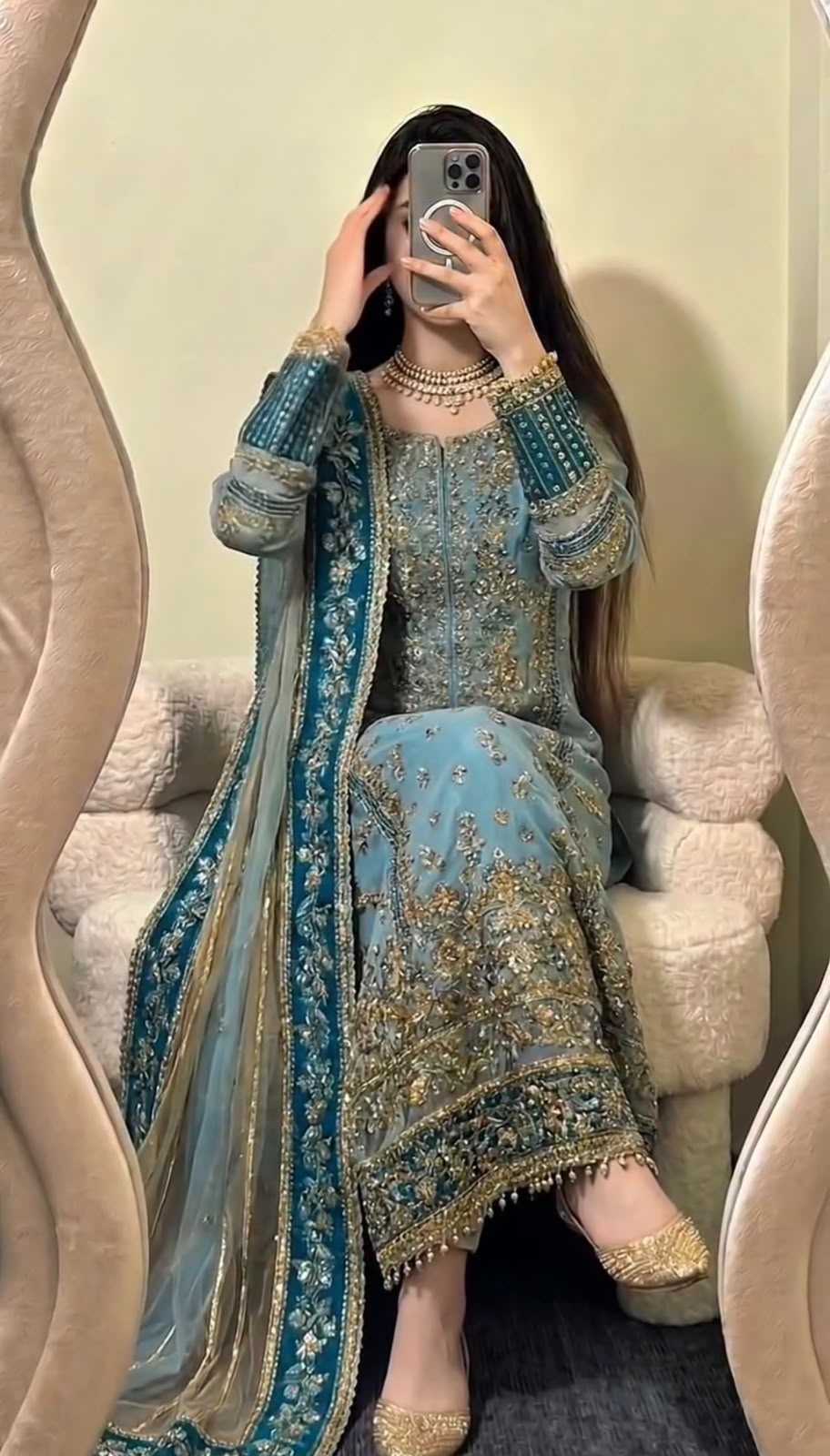 Faux Georgette Embroidery Suit