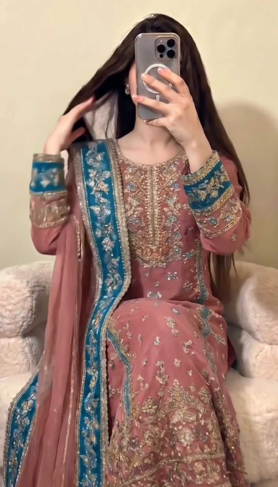 Faux Georgette Embroidery Suit