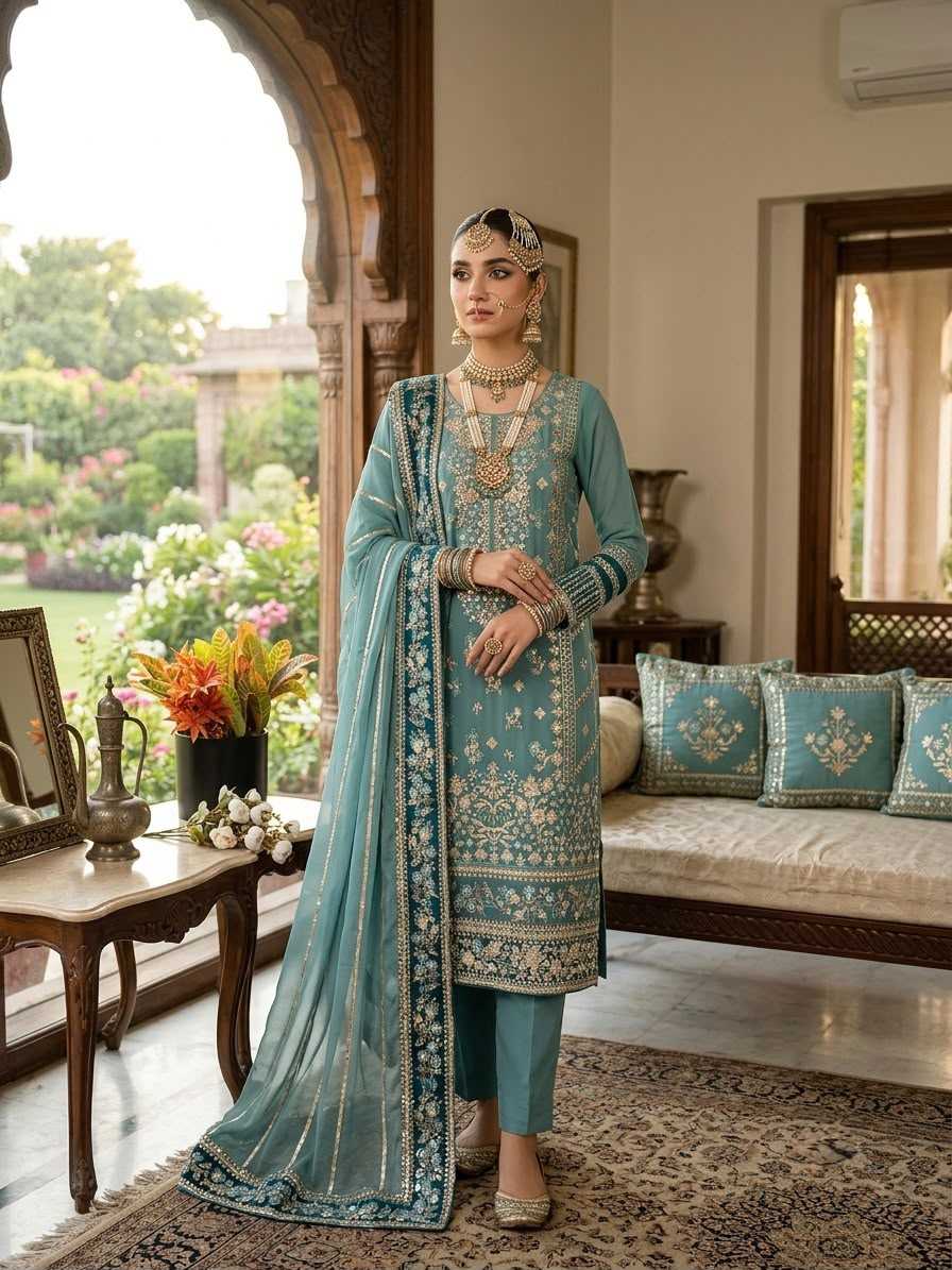 Faux Georgette Embroidery Suit