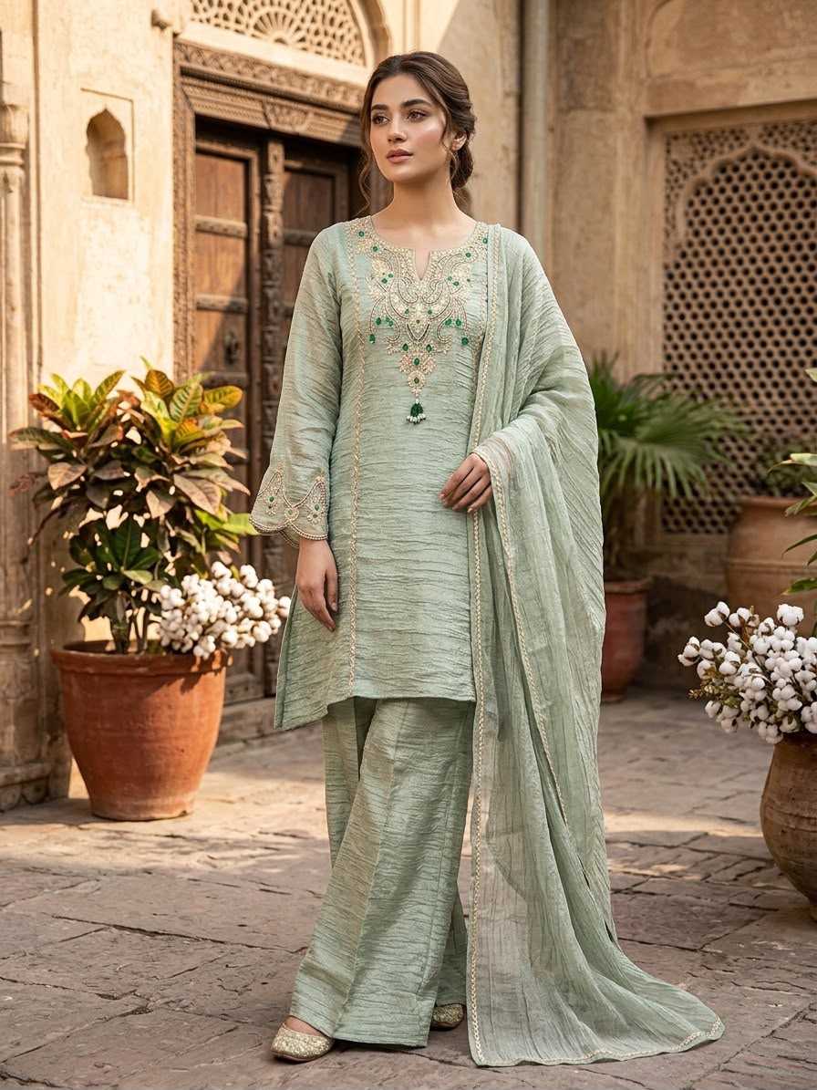 Silk Sharara Salwar Suit 3182