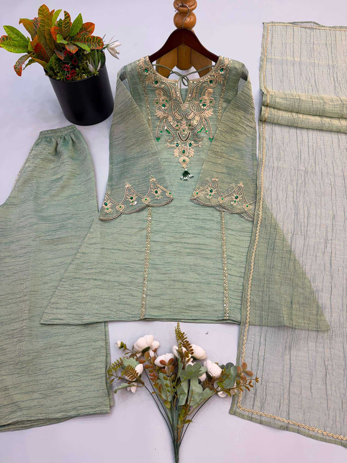 Silk Sharara Salwar Suit 3182