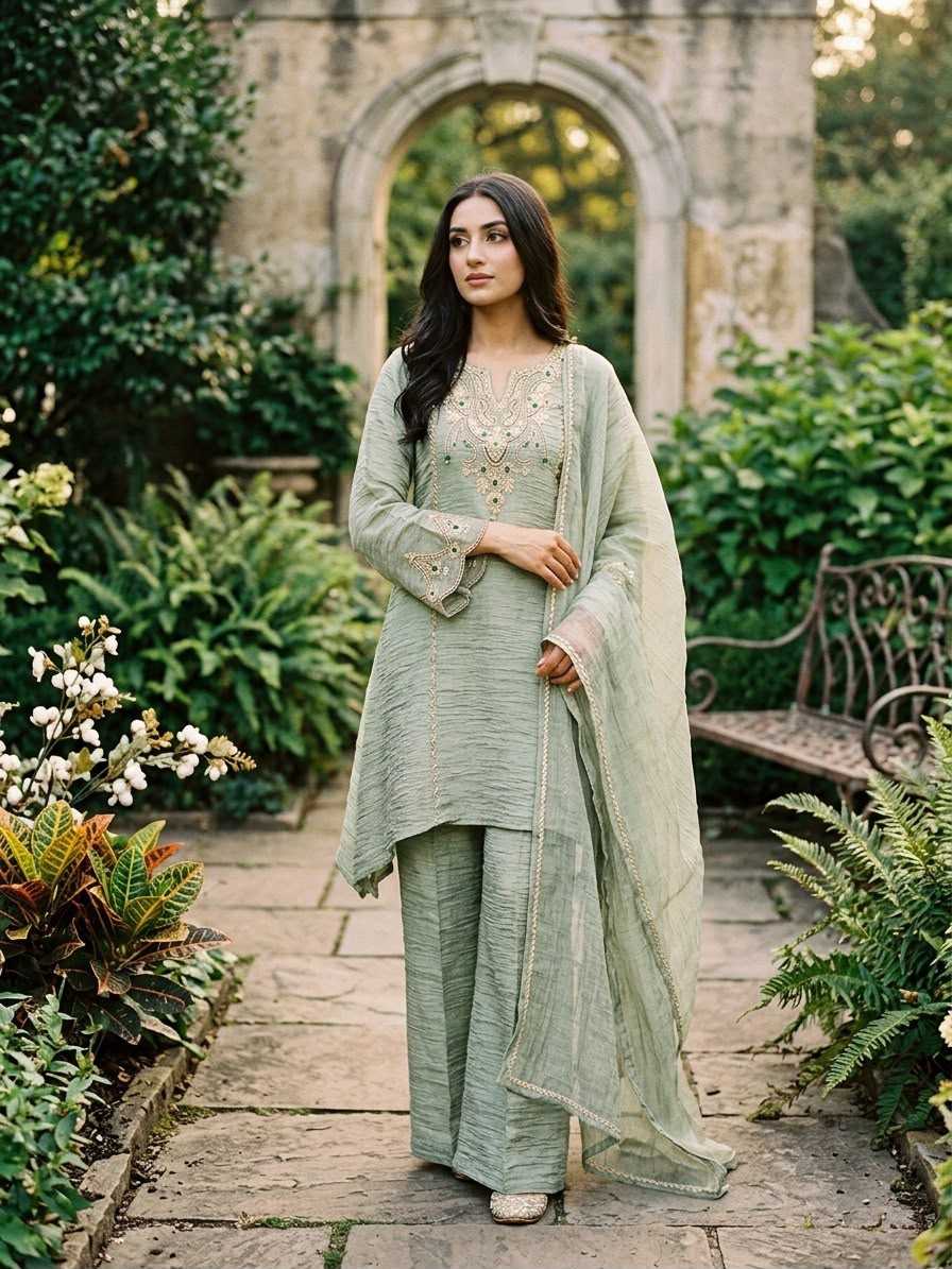 Silk Sharara Salwar Suit 3182