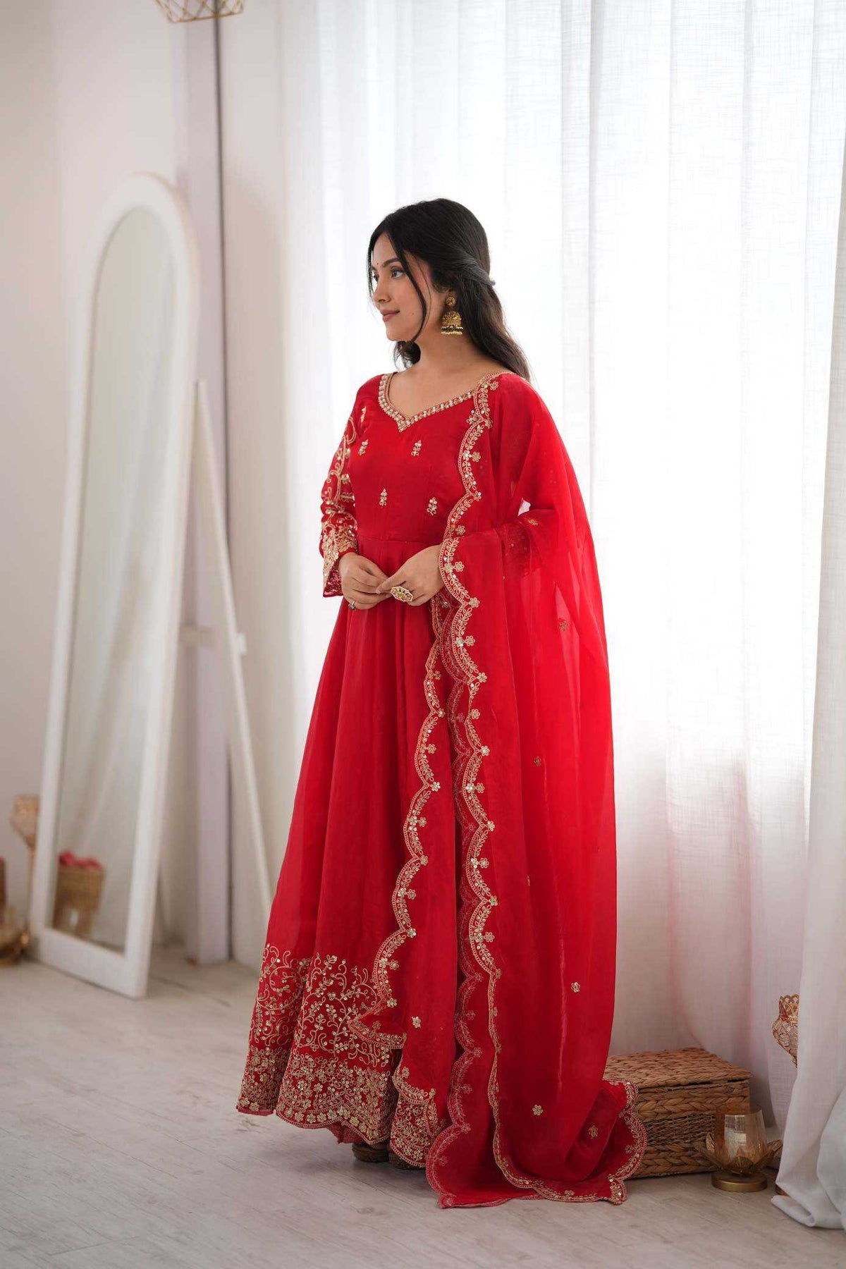 Silk Embroidery Gown 3185