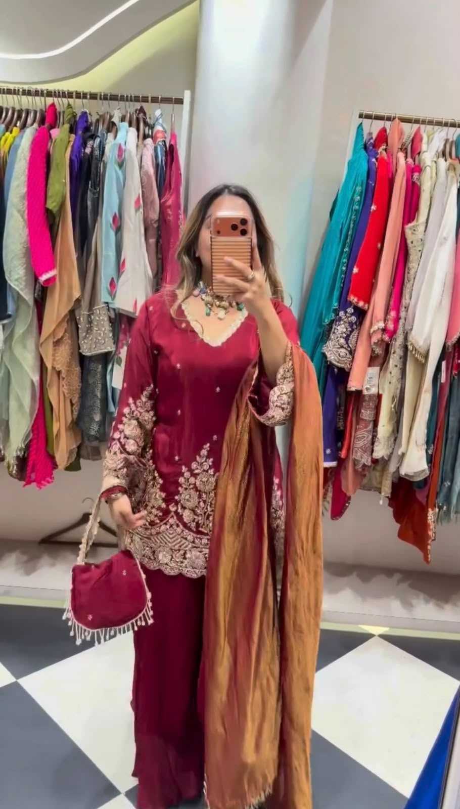 Crepe Sharara Salwar Suit 3186