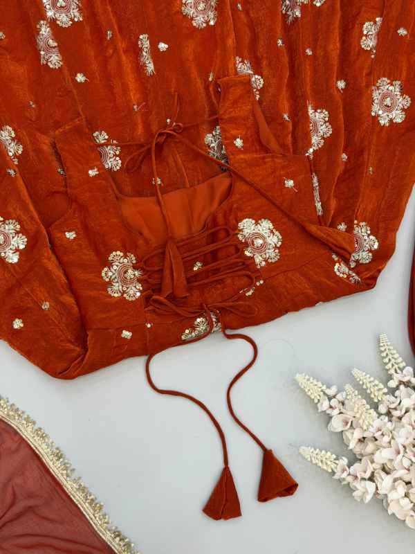 Crush Silk Embroidery Gown 3189