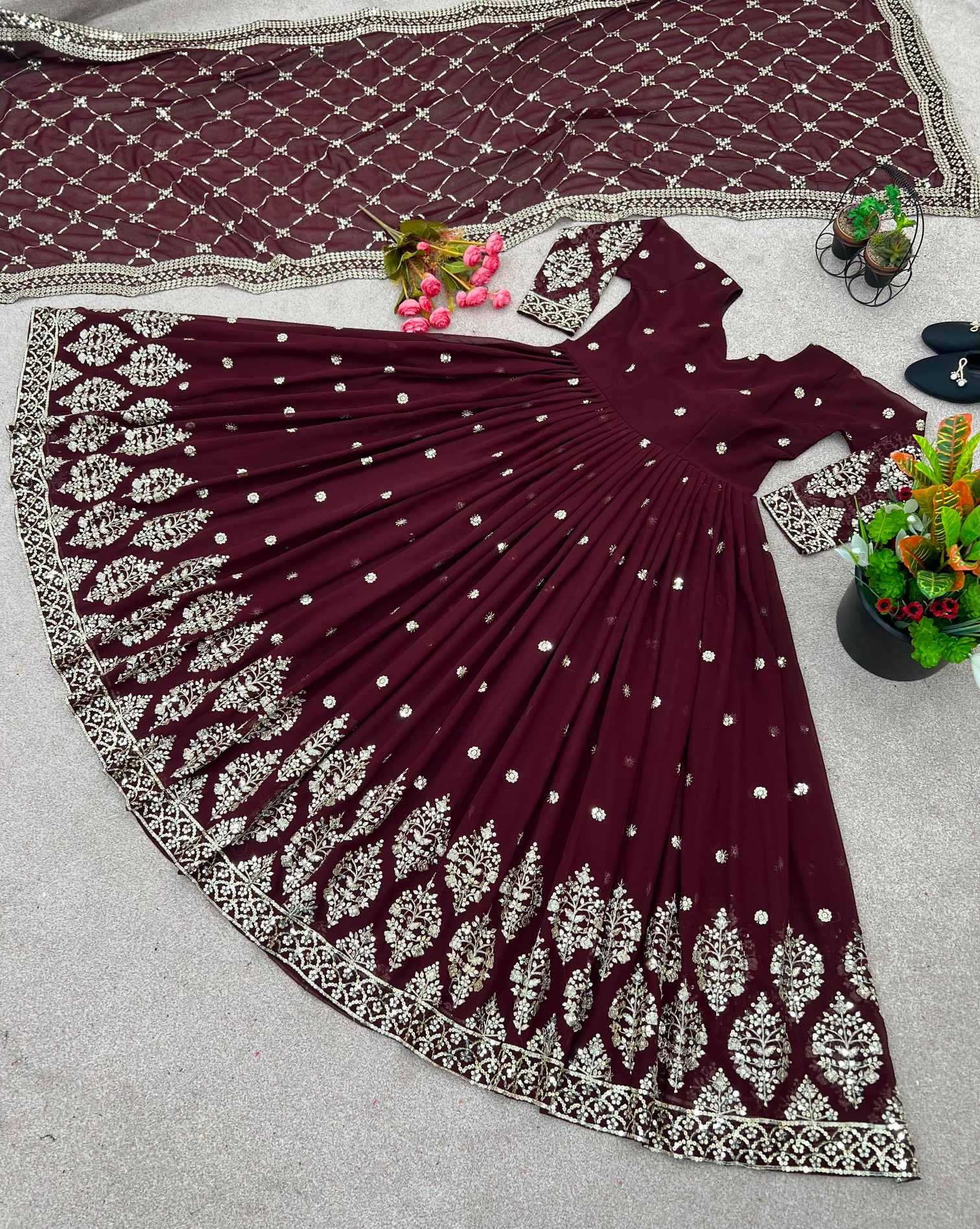 Embroidery Gown