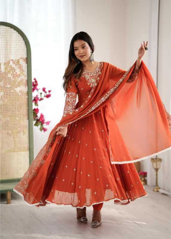 Faux Blooming Embroidery Gown