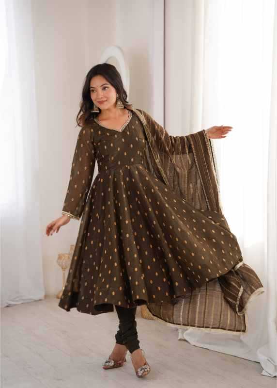 Crush Silk Anarkali Gown