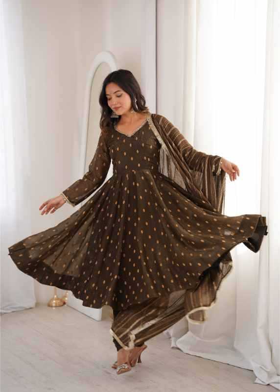 Crush Silk Anarkali Gown