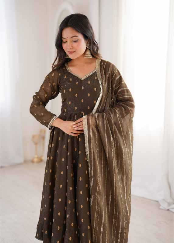 Crush Silk Anarkali Gown