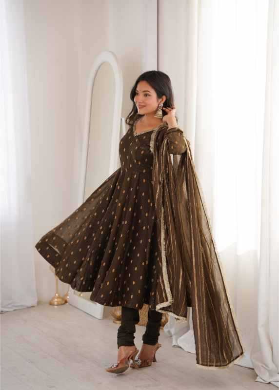 Crush Silk Anarkali Gown