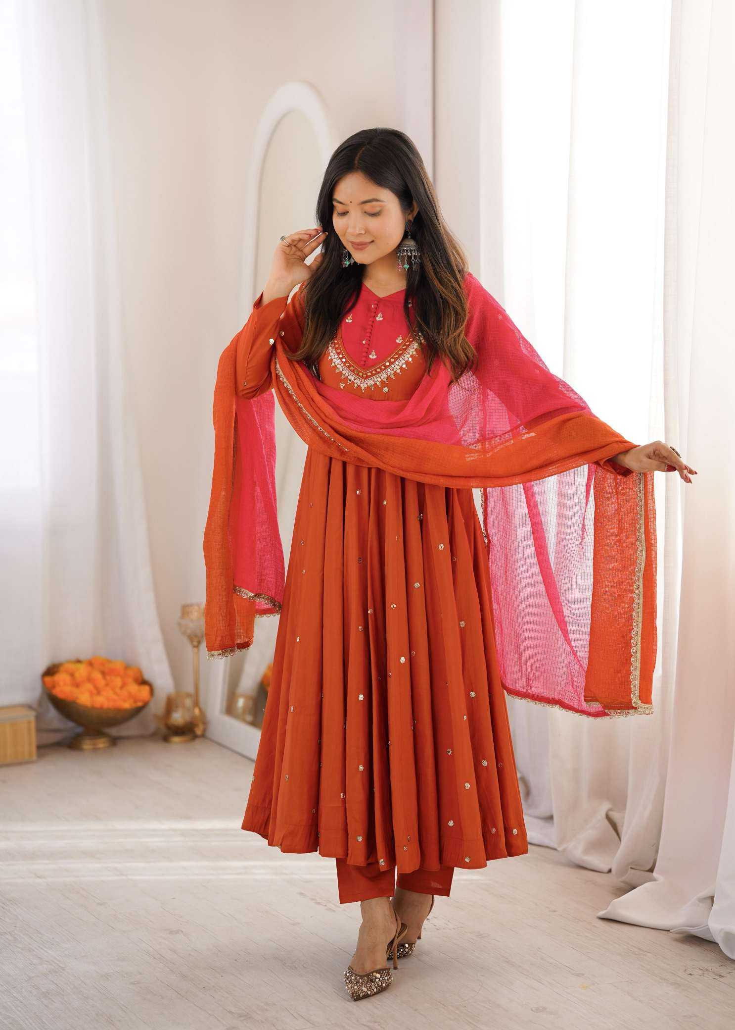 Heavy Roman Silk Embroidery Gown