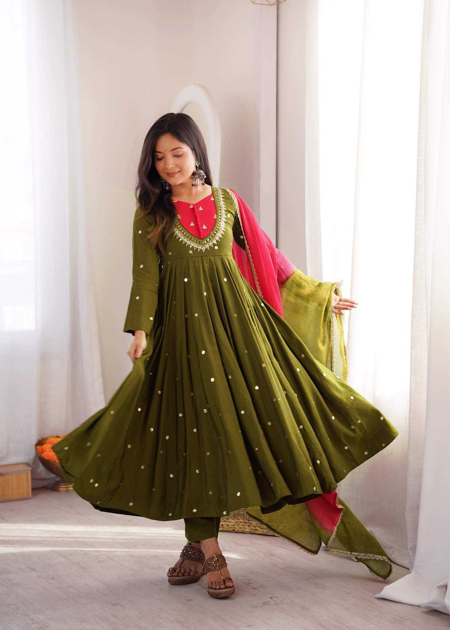 Embroidery Gown