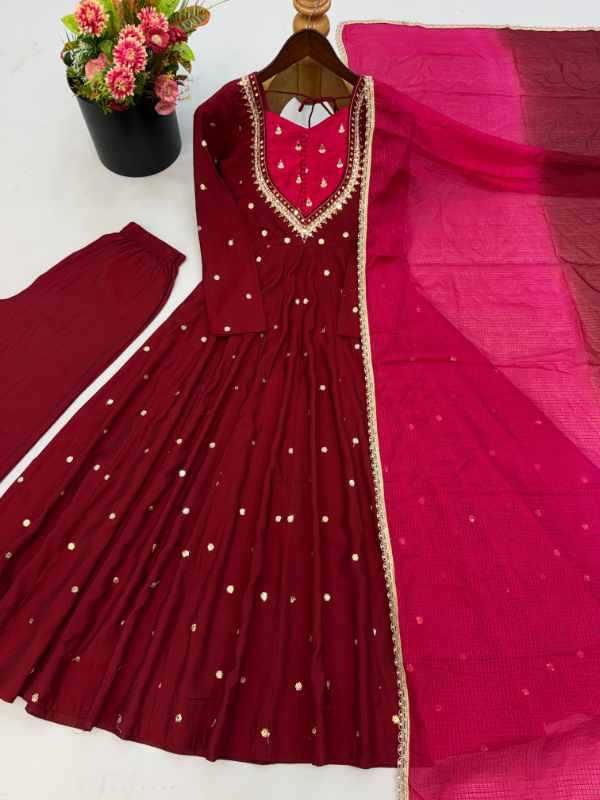 Heavy Roman Silk Embroidery Gown