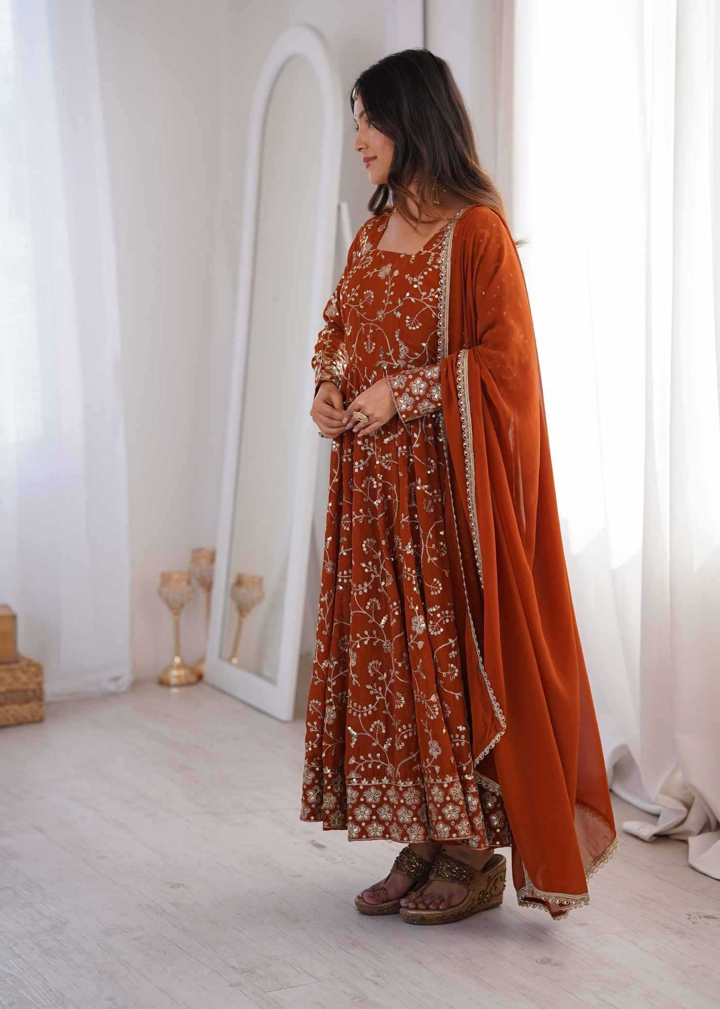 Faux Georgette Embroidery Suit
