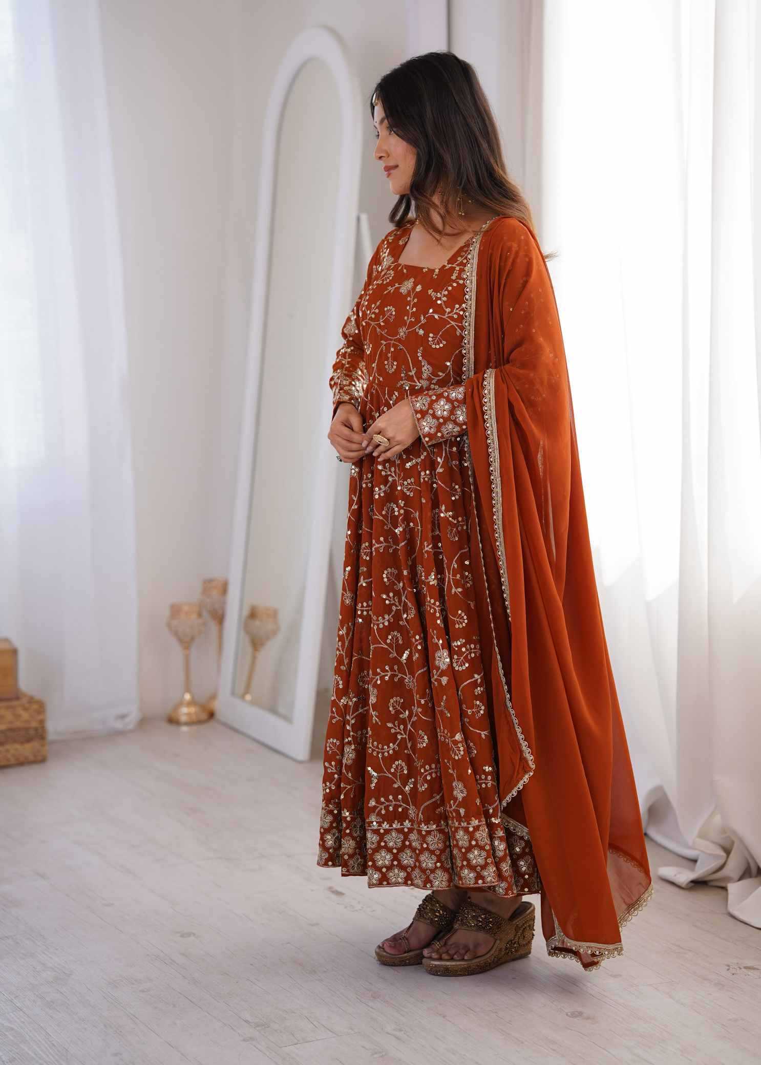 Faux Georgette Embroidery Suit