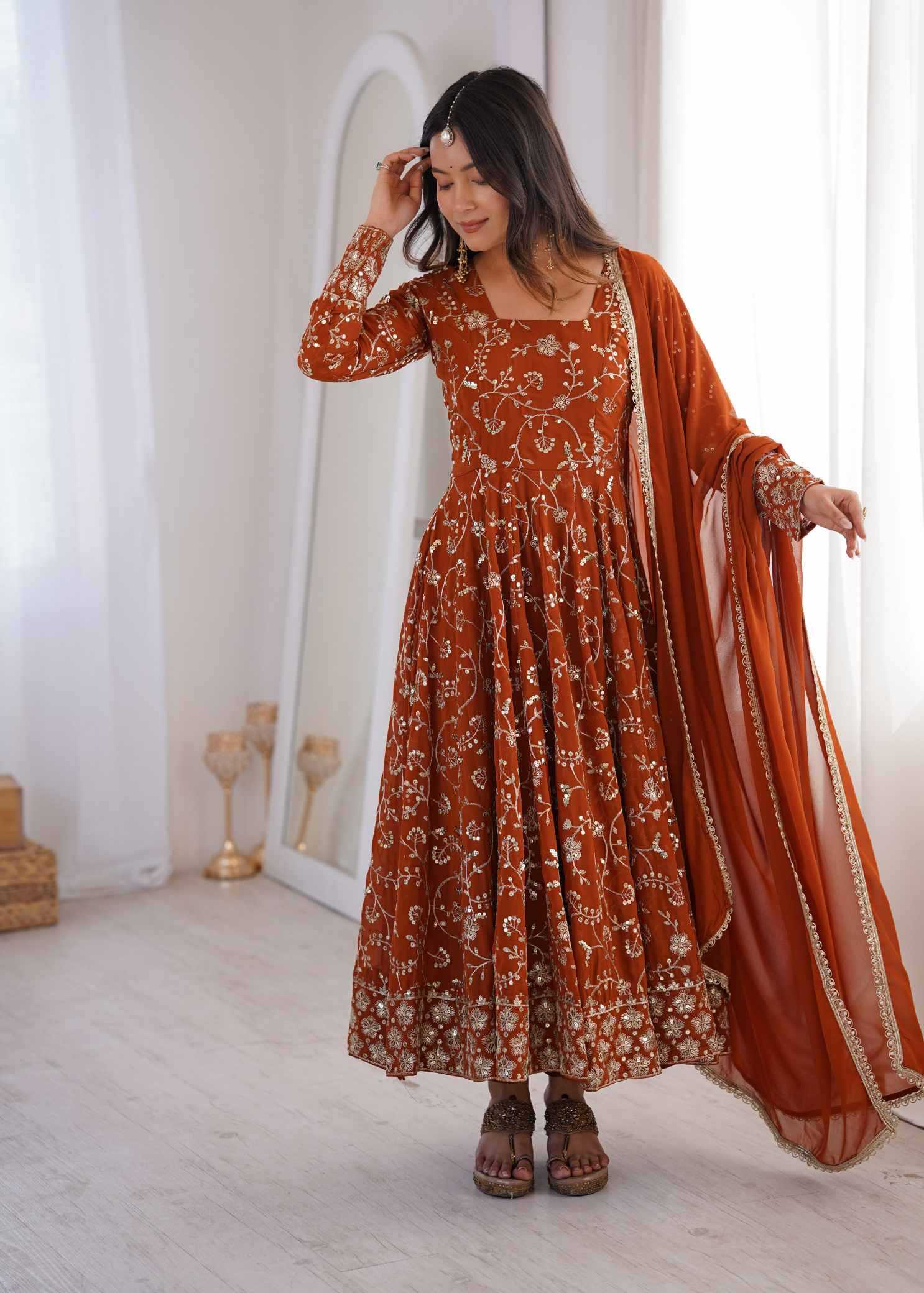 Faux Georgette Embroidery Suit