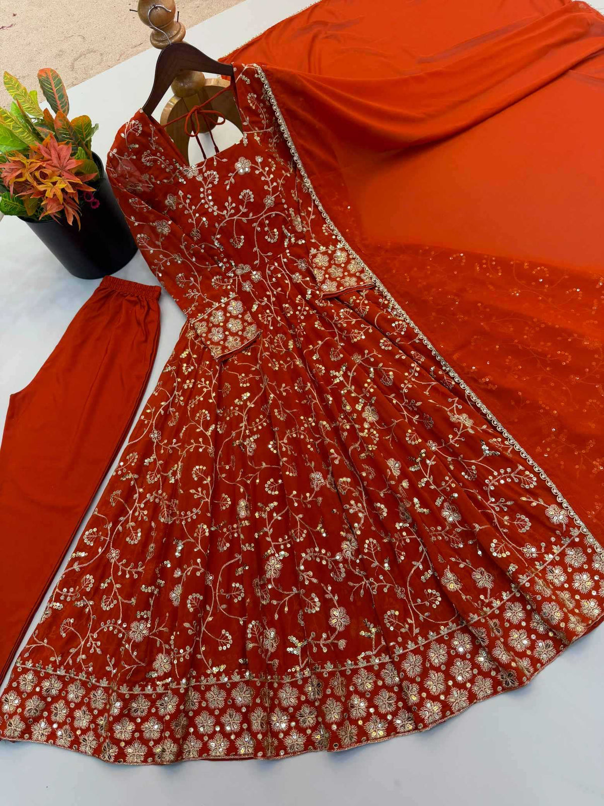 Faux Georgette Embroidery Suit