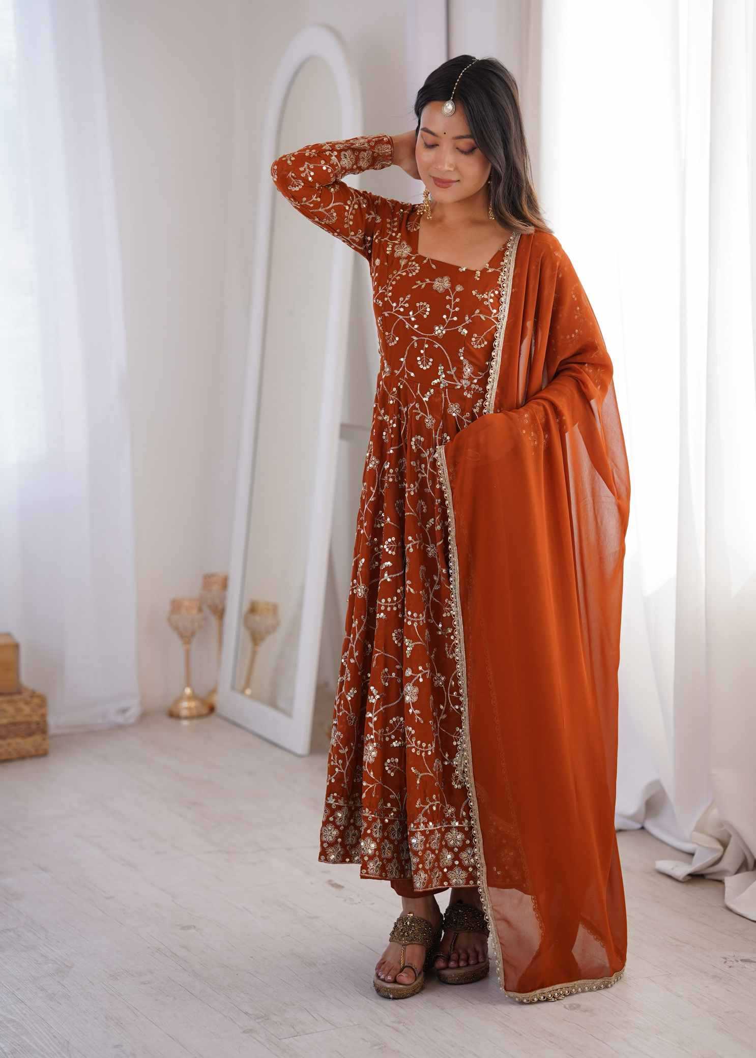 Faux Georgette Embroidery Suit