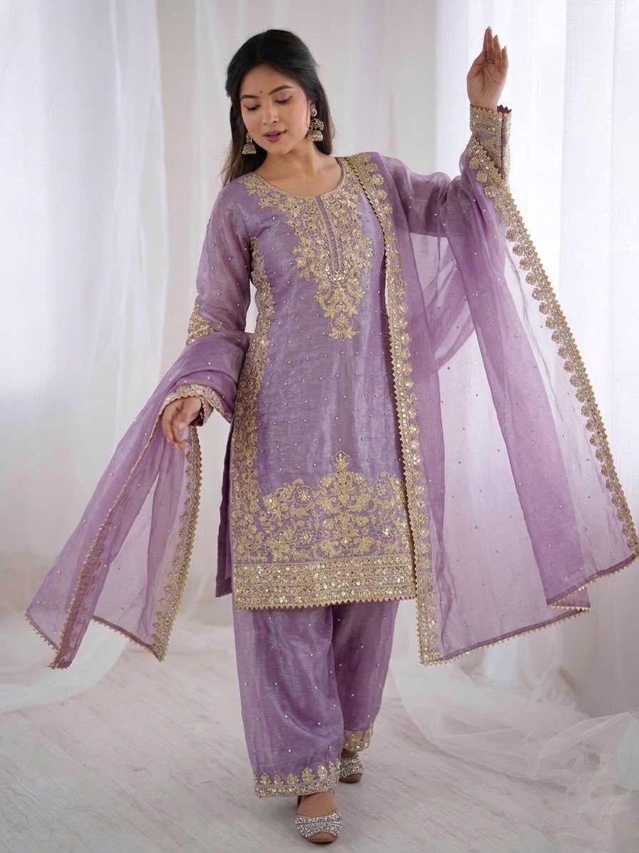 Pure Silk Embroidery Suit