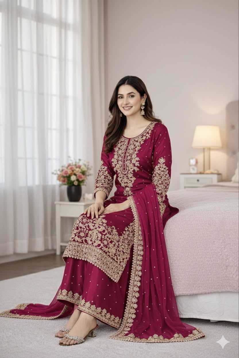 Pure Silk Embroidery Suit