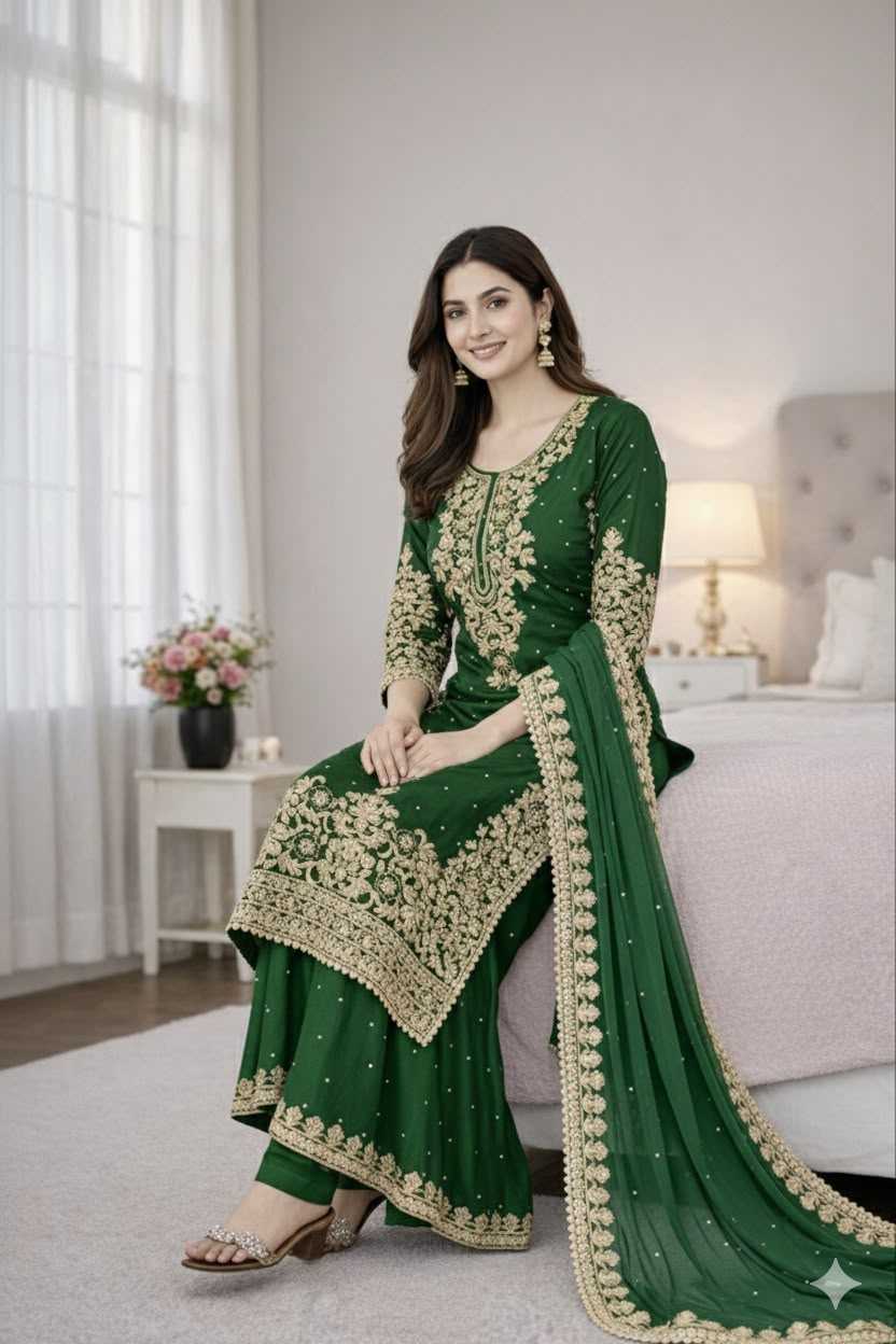 Pure Silk Embroidery Suit