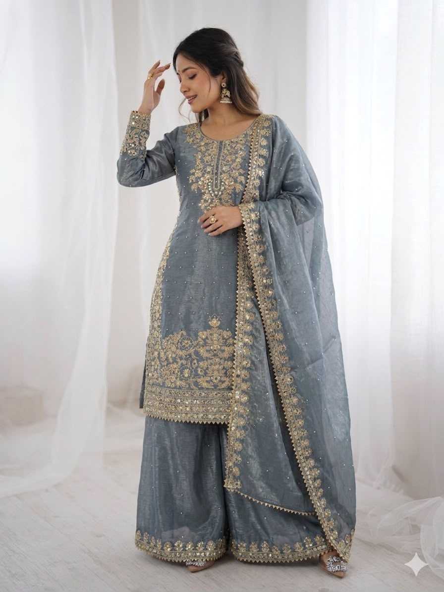 Pure Silk Embroidery Suit