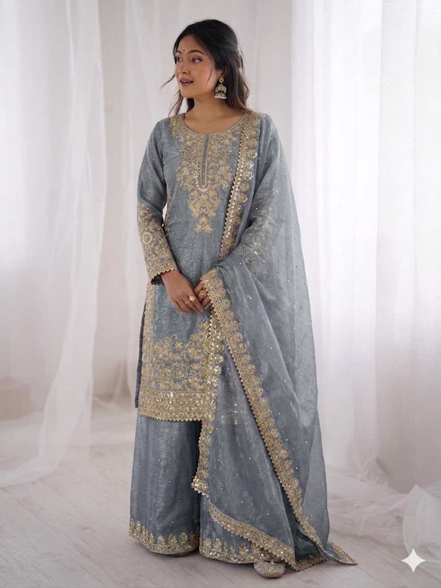 Pure Silk Embroidery Suit