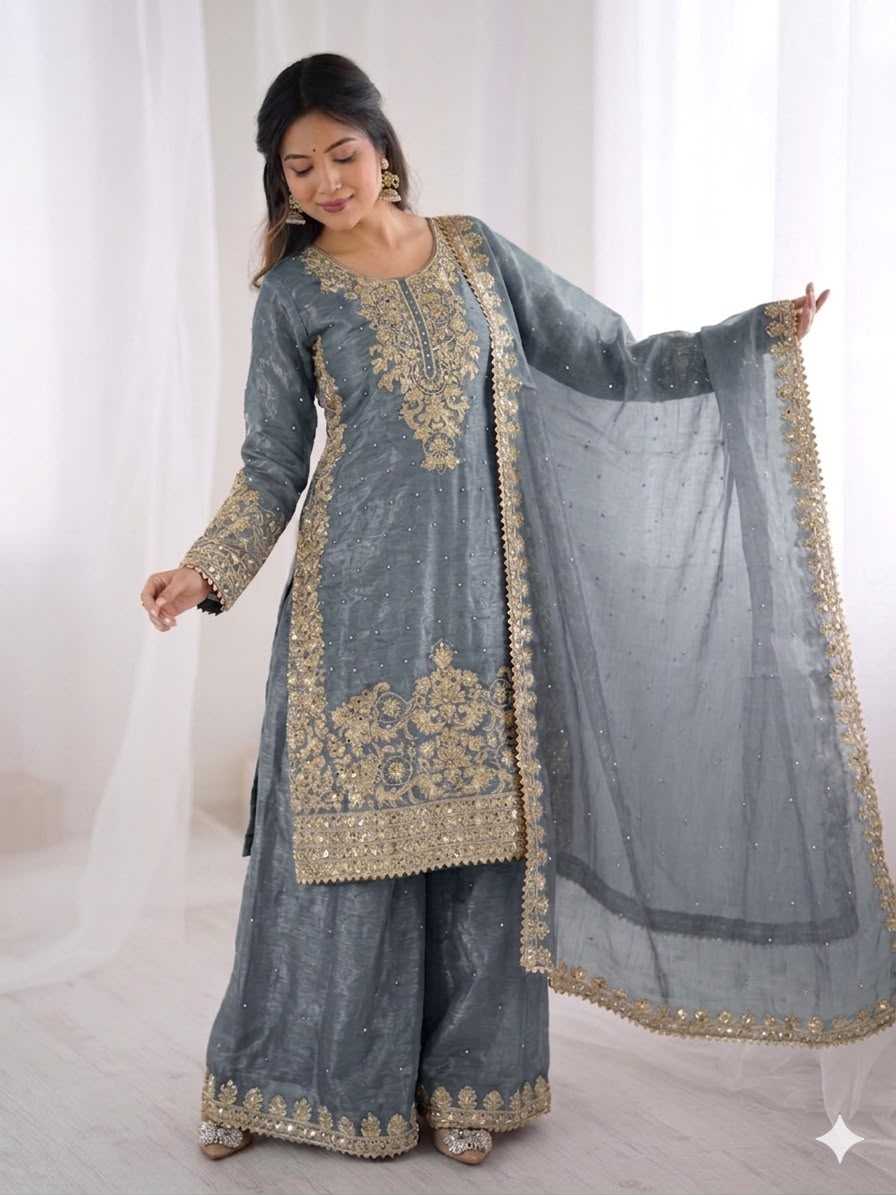 Pure Silk Embroidery Suit